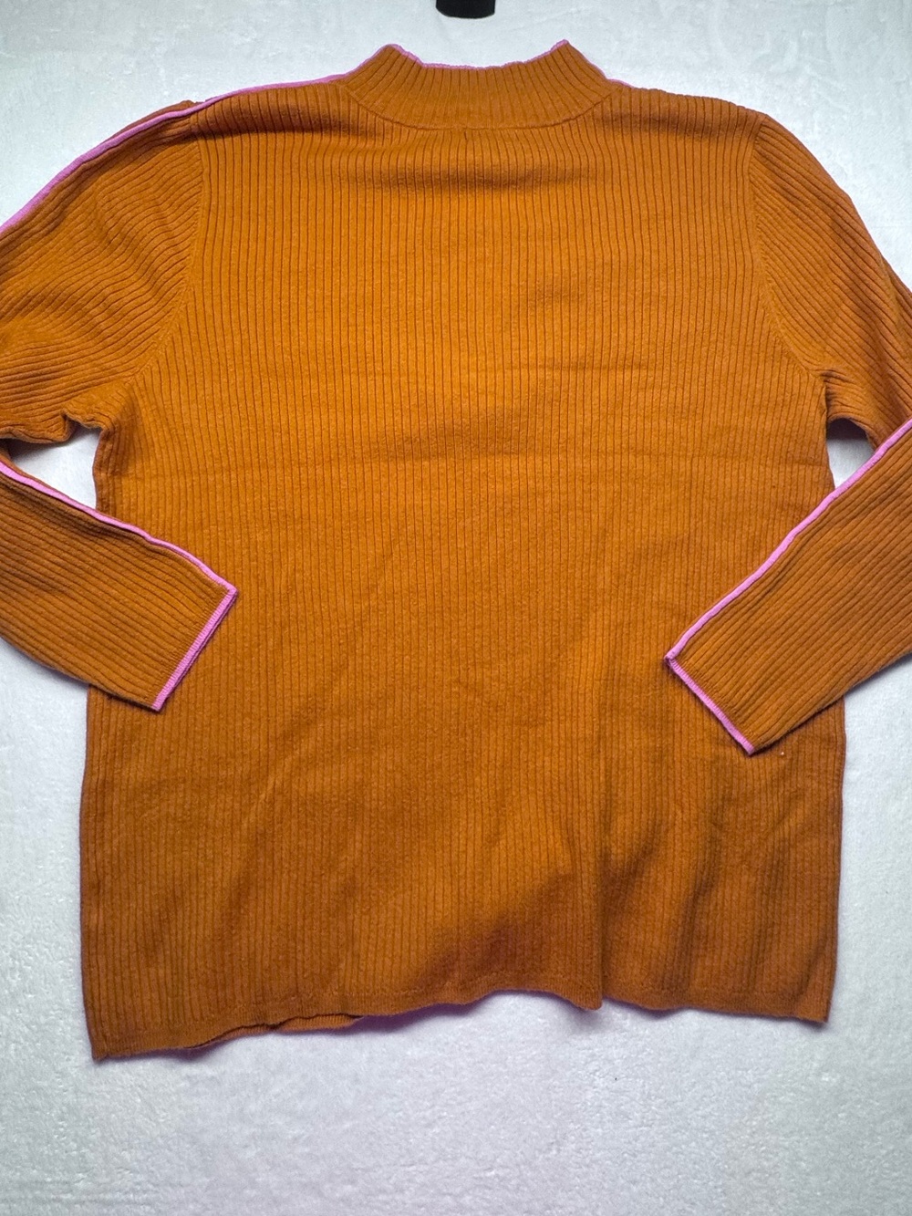 Ava & Viv Dark Orange V-Neck Pullover with Pink Trim NWOT - Picture 5 of 5